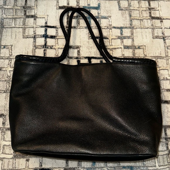 Tory Burch Large Taylor Black Pebbled Leather Tote Shoulder Bag - Picture 3 of 16